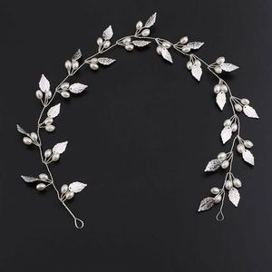 Silver hair  Accessories  Pearls and Silver leaves